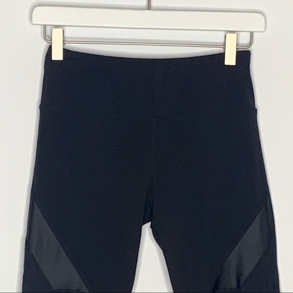 SWEATY Betty Black Leggings Power Wetlook Mesh Crop XS - Picture 6 of 12